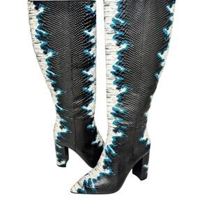 Gianni Bini Kellbie Snake Print Knee-High Boots – Size 8.5